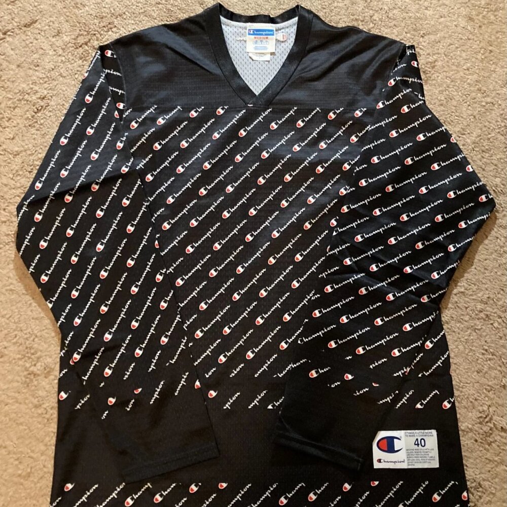 Champion Hockey Jersey sublimated all-over print black, Medium NWT!